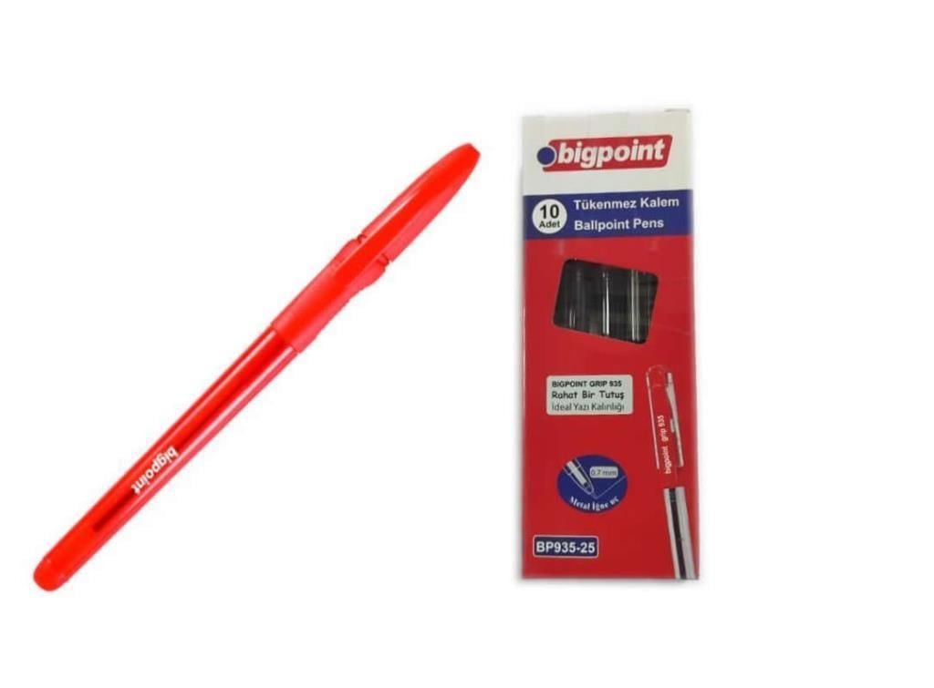 BIGPOINT GRIP 07TUKENMEZ KALEM  KIRMIZI 10 LU (935