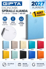 GIPTA 17x24 SPIRALLI GUNLUK AJANDA (406-SEK)2027