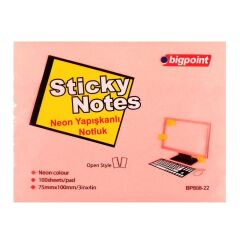 BIGPOINT YAP. NOT KAGIDI 75x100 NEON PEMBE 808-22