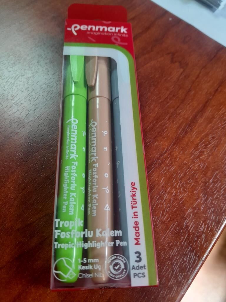 PENMARK FOSFORLU KALEM KALEM TIPI TROPIK RENK 3 LU