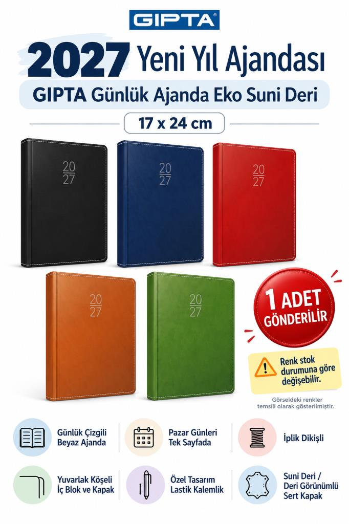 GIPTA GUNLUK AJANDA EKO SUNI DERI 17X24 106-ETK 27