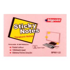 BIGPOINT YAPISKANLI KAGIT 50x75 PEMBE 1 LI(801-22)