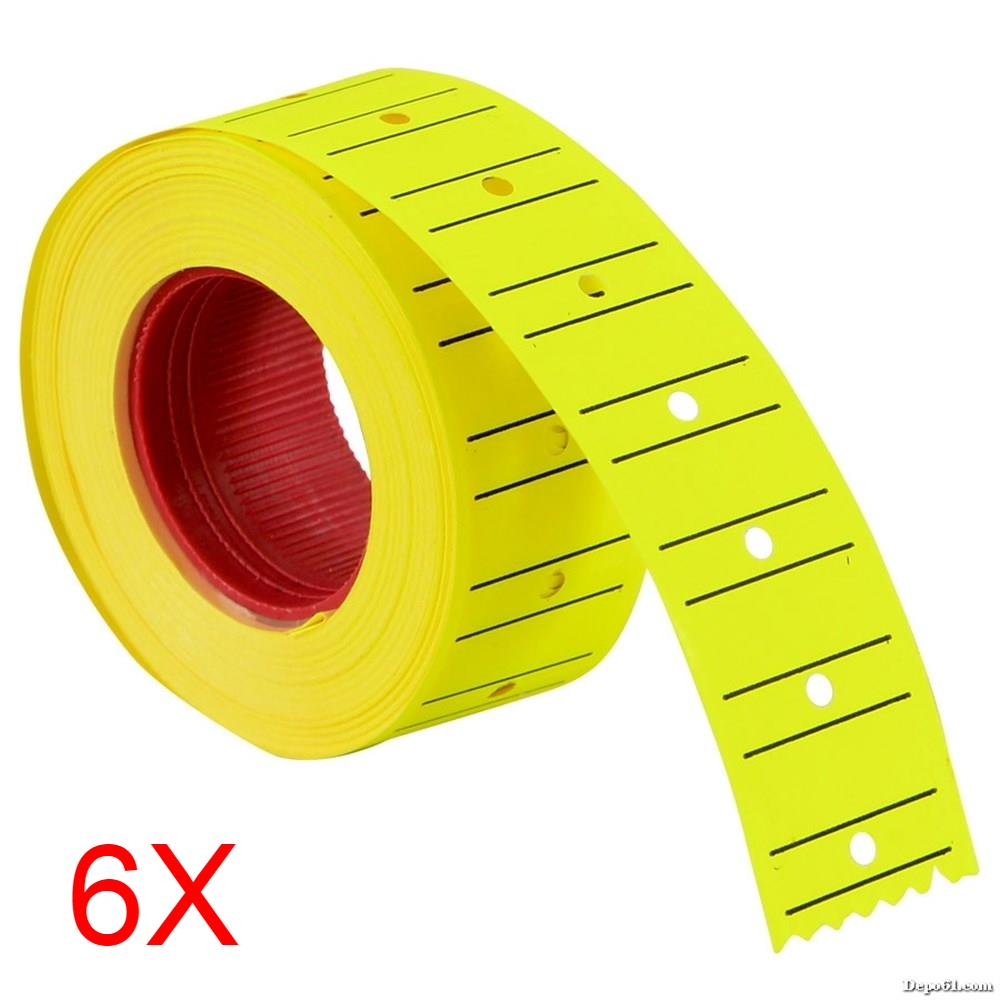 TANEX MAKINE ETIKETI 12-21 CIZGILI NEON SARI 6 LI