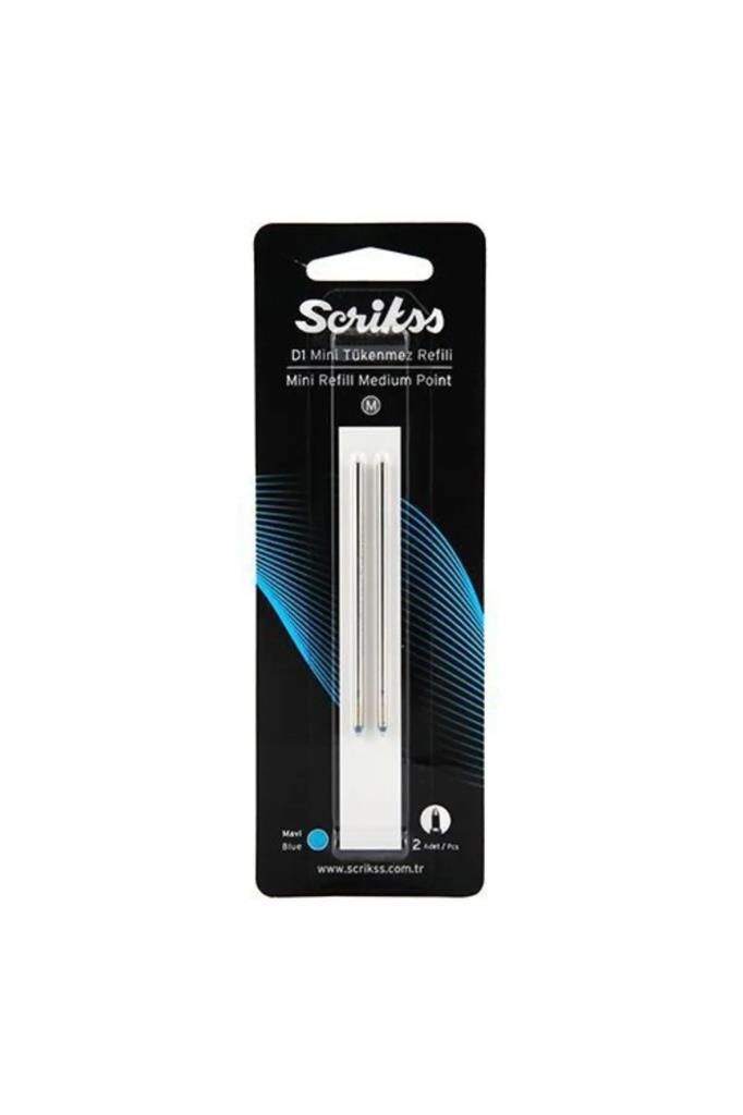 SCRIKSS TUKENMEZ KALEM D1 REFIL KISA MAVI 2 LI BL.