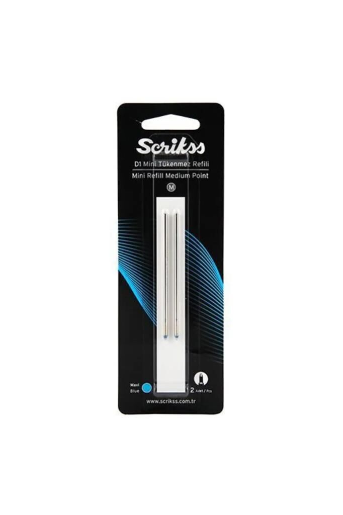 SCRIKSS TUKENMEZ KALEM D1 REFIL KISA MAVI 2 LI BL.