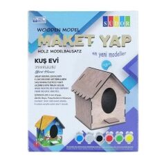 SUDOR AHSAP MAKET KUS EVI BOYAMA SETI KUCUK MD2-02
