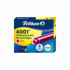 PELIKAN 4001 DOLMAKALEM KARTUSU PEMBE KISA 6LI