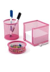 MASA SETI MAS METAL PERFORE UCLU PEMBE (505)