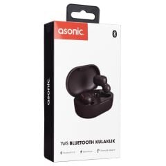 ASONIC AS-TWS7S SIYAH TWS AIRPODS MIKROFONLU KULAK