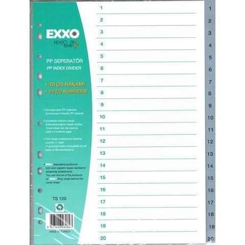 EXXO SEPERATOR PLASTIK A4 1-20 RAKAM (TS120)