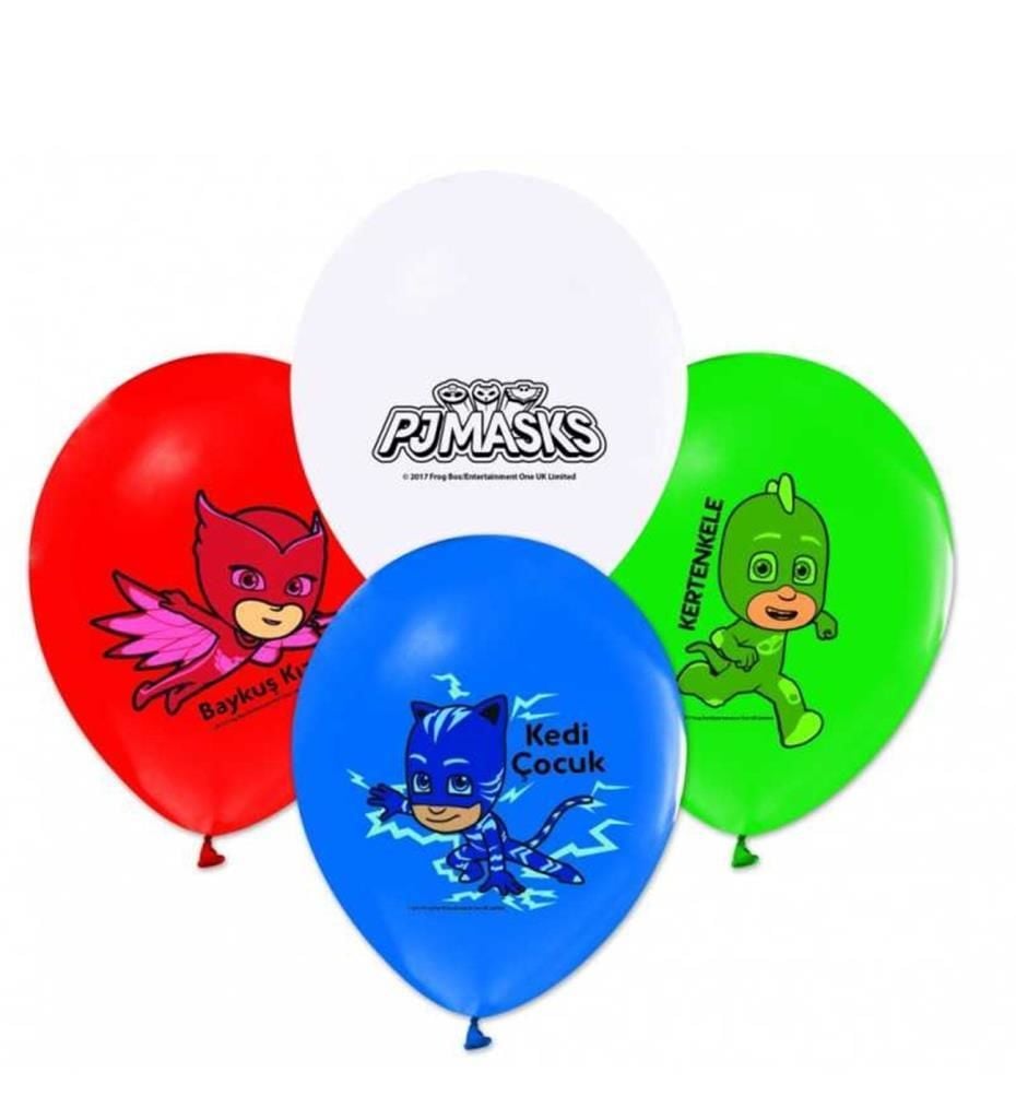 BALONEVI 4+1 PJ MASKS BASKILI PASTEL BALON 100 LU