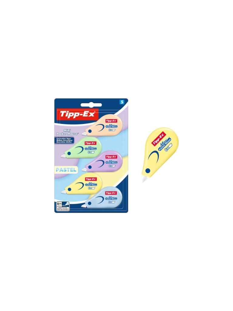 TIPP-EX SERIT SILICI MINI POCKET PASTEL 5x6mt 5 LI