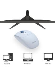 PHILIPS MOUSE KABLOSUZ SESSIZ ACIK MAVI 7398J