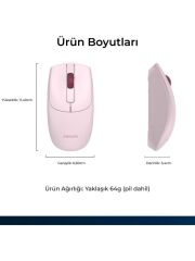 PHILIPS MOUSE KABLOSUZ SESSIZ PEMBE 7398P