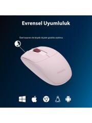 PHILIPS MOUSE KABLOSUZ SESSIZ PEMBE 7398P