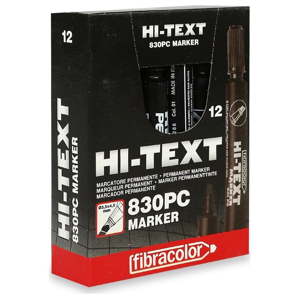 HI-TEXT PERMANENT MARKER KES SIYAH 12LI (830PC)