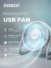 EVEREST EFN-505 MASAUSTU BEYAZ USB FAN (145x141)