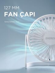 EVEREST EFN-505 MASAUSTU BEYAZ USB FAN (145x141)