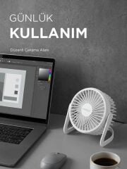 EVEREST EFN-505 MASAUSTU BEYAZ USB FAN (145x141)