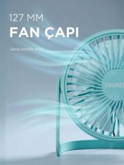 EVEREST EFN-505 MASAUSTU TURKUAZ USB FAN(145x141)