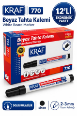 KRAF TAHTA KALEMI DOLDURULABILIR SIYAH 12 LI (770)