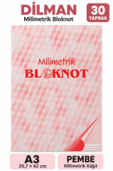 DILMAN MILIMETRIK BLOKNOT A3 30 YP PEMBE (2121)