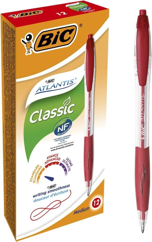 BIC ATLANTIS CLASSIC KIRM BASMALI TUKENMEZ KALEM 12L