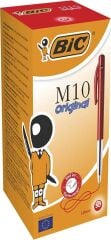 BIC TUKENMEZ KALEM M10 BASMALI 50LI KUTU KIRMIZI