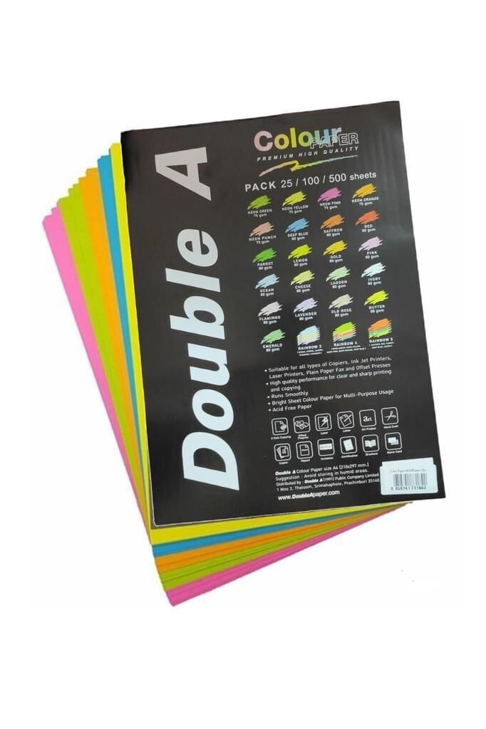 DOUBLE A RENKLI FOTO KAGIDI A4 PASTEL CHEESE 25 LI