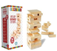 JENGA WOODEN TOWER 54 PARÇALI DENGE OYUNU
