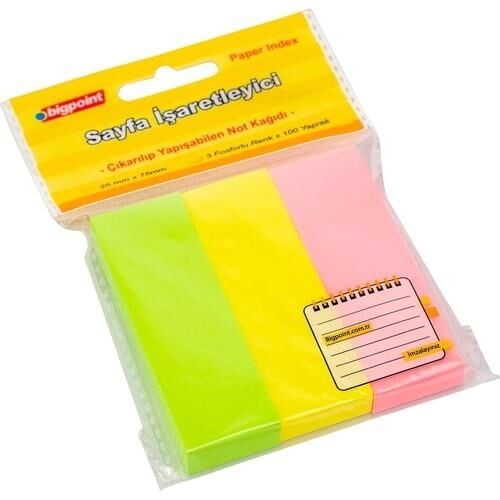 BIGPOINT YAPISKANLI KAGIT NEON 3 RENK 25X75(818-23