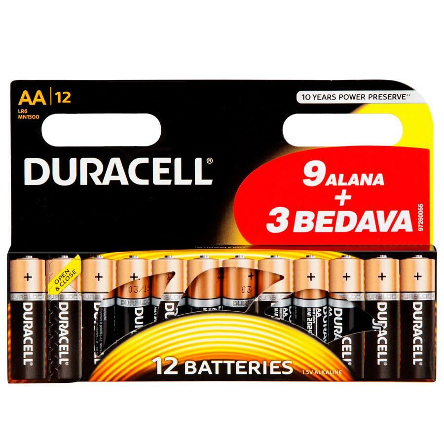 DURACELL KALEM PIL (AA) 9+3 LU PROMOSYON