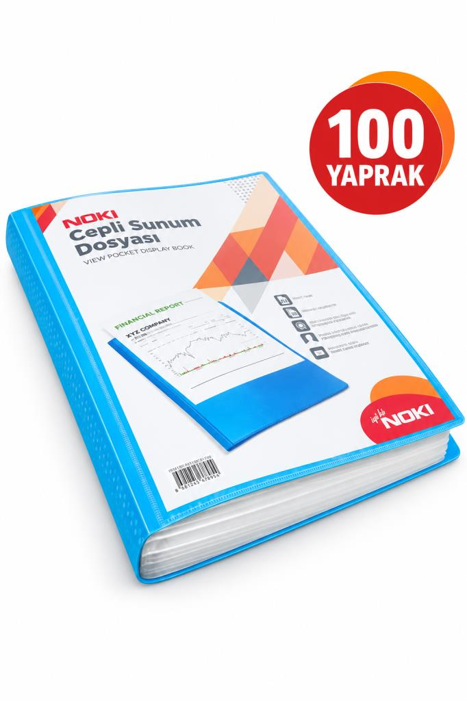 NOKI SUNUM DOSYASI CEPLI 100 LU MAVI 641100