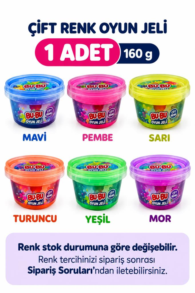 BU-BU OYUN JELI CIFT RENK 160 GR. BUBU-SLM025