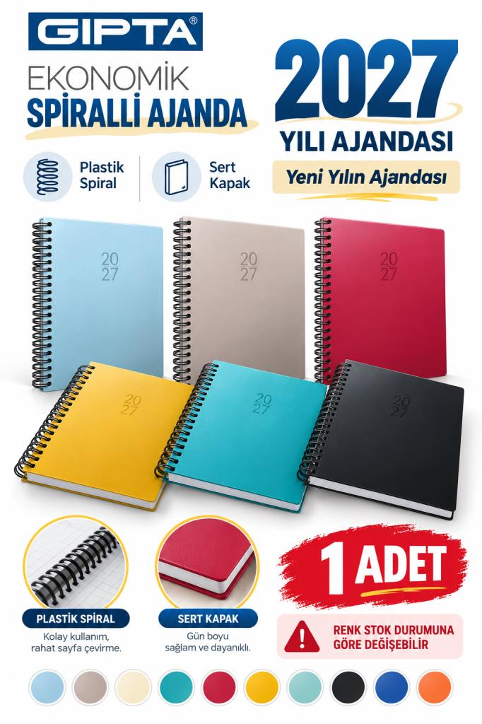 GIPTA EKO 20x28 GUNLUK SPIRALL AJANDA(419-SEK)2027