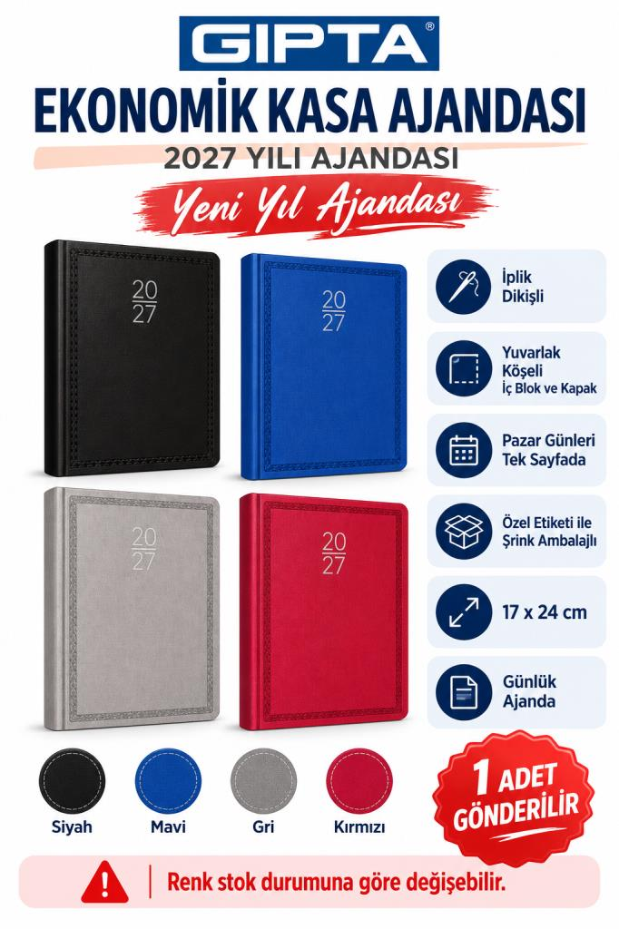 GIPTA EKO 17x24 GUNLUK KASA AJANDASI (112-EKK)2027